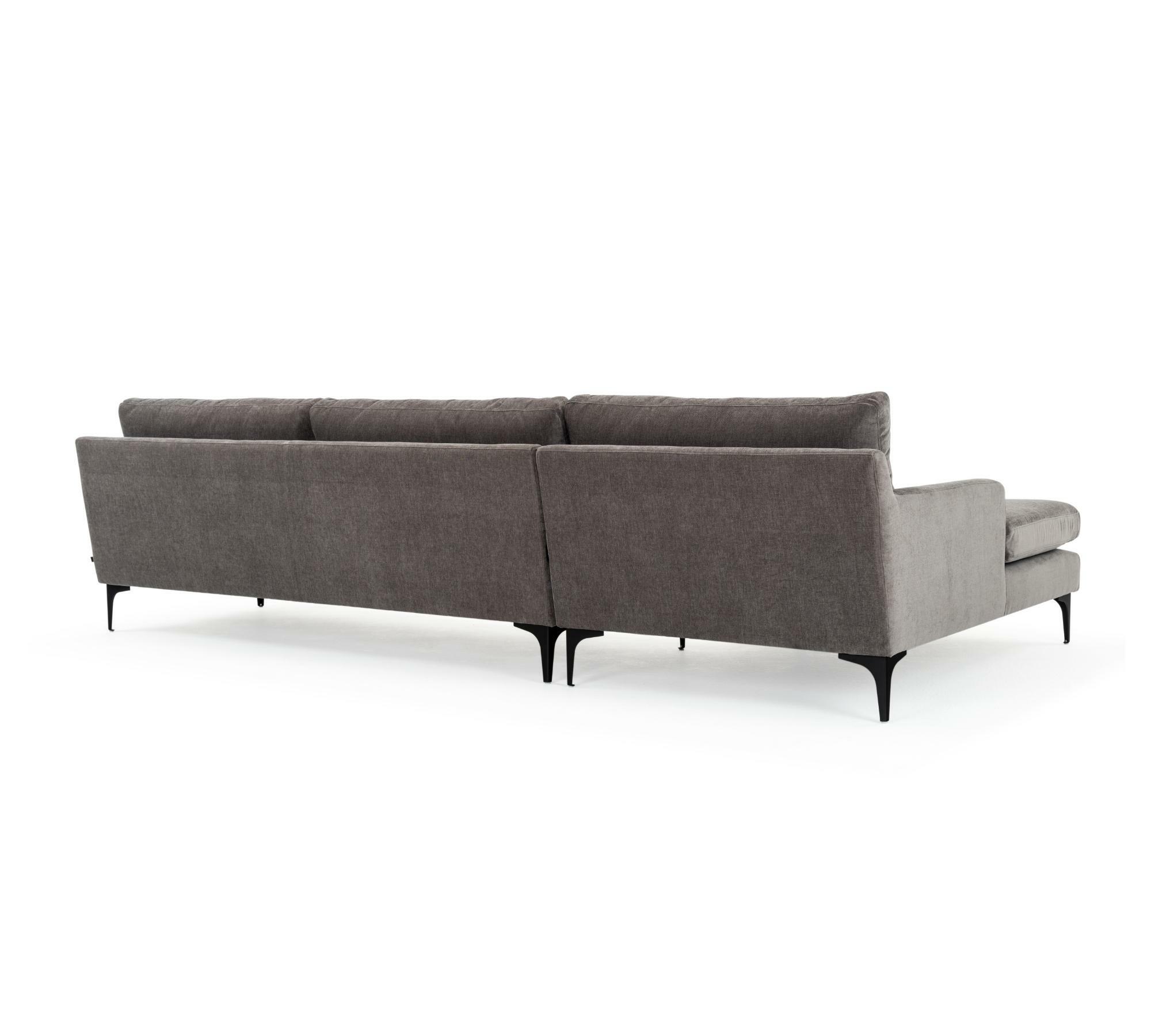 Astha 3-Sitzer Sofa Récamiere Links Danny Steel Grey 3