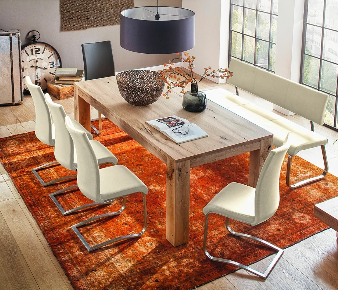 2x High-quality cantilever chairs with real leather cover 4