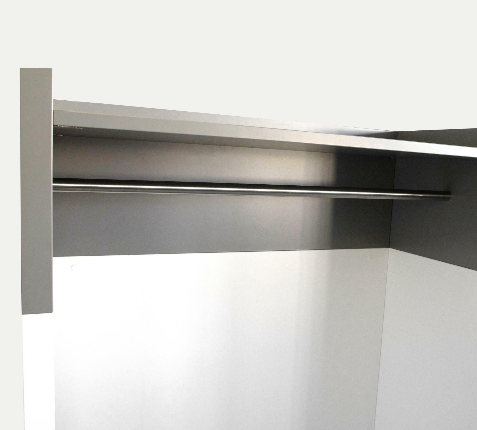 Große Garderobe beidseitig benutzbar Weiß-Grau 1