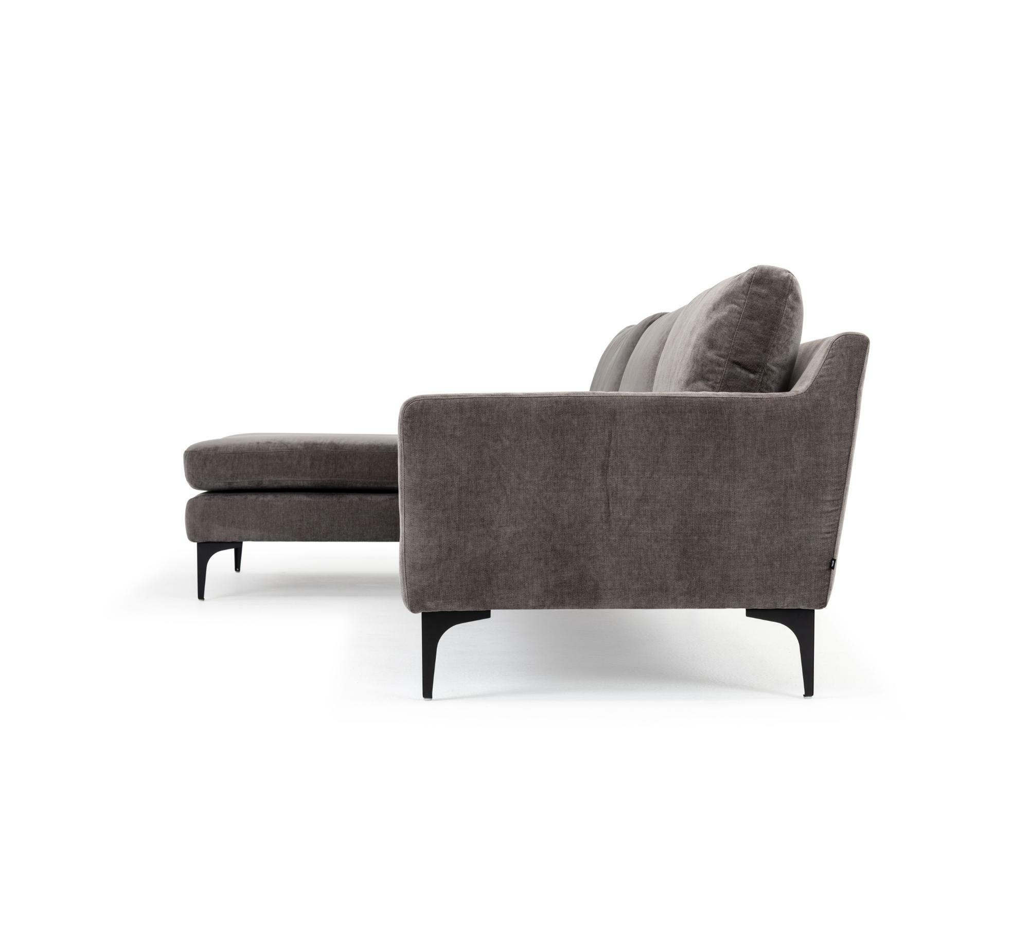Astha 3-Sitzer Sofa Récamiere Links Danny Steel Grey 2
