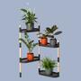 Modular plant stand with 4 shelves Black 0