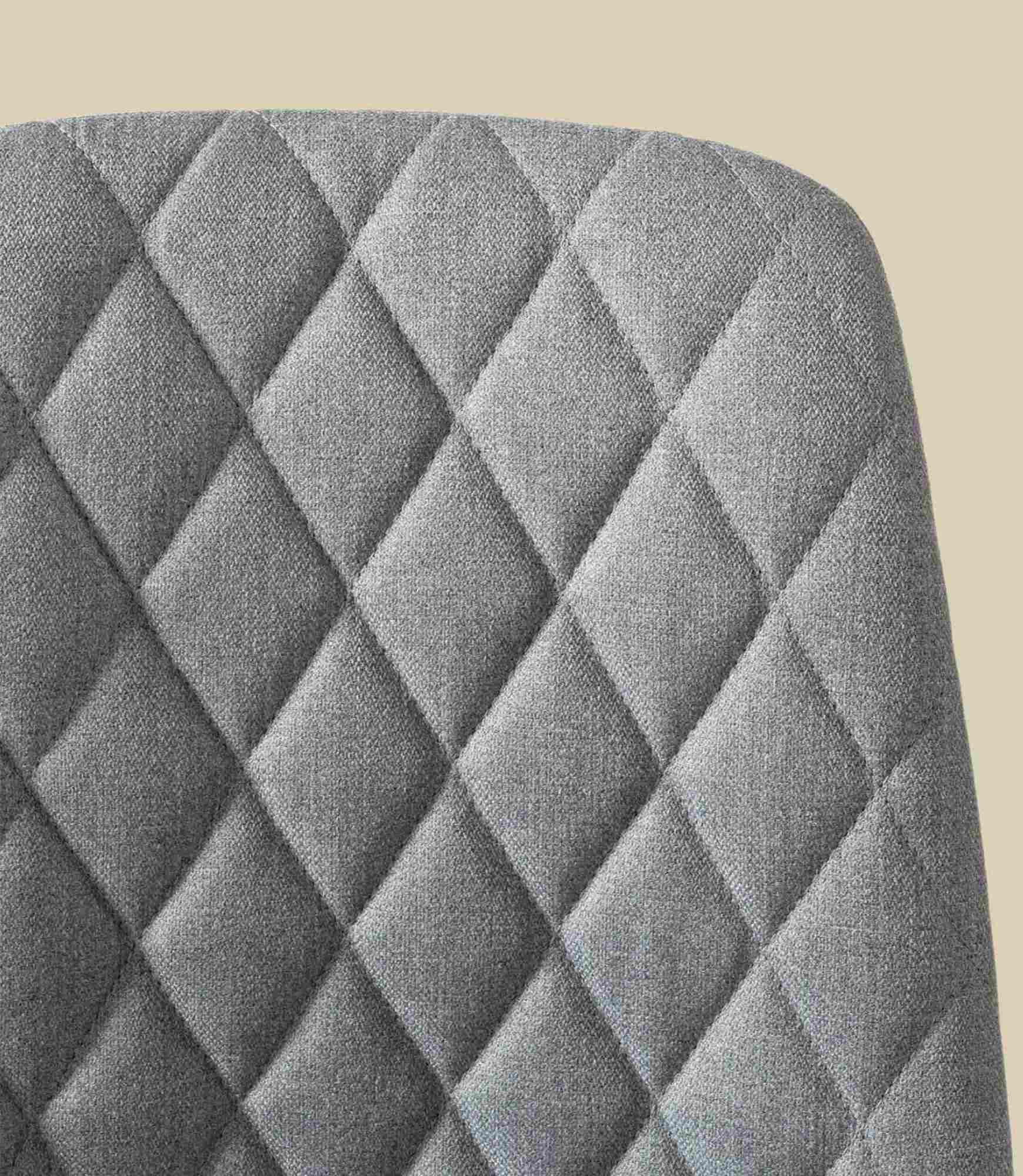 2x Upholstered chair with diamond quilting Grey 4