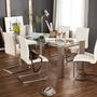 2x Echtleder-Freischwinger Creme 5