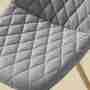 2x Upholstered chair with diamond quilting Grey 5