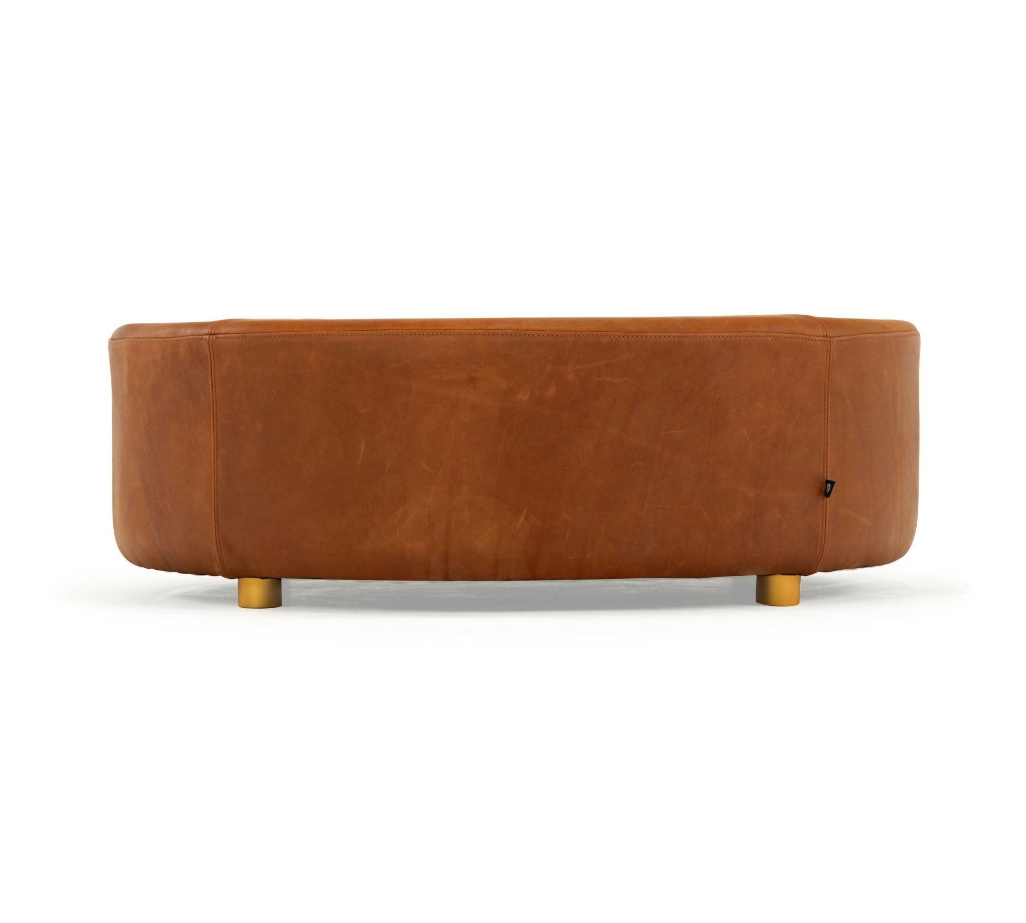 No. 5 Hocker Braun Leder 1