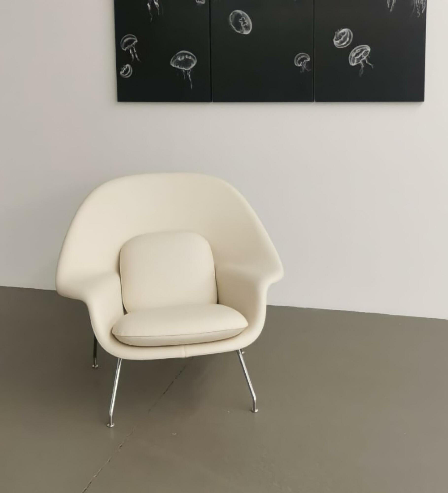 Womb Chair Kunsteder Weiß 1