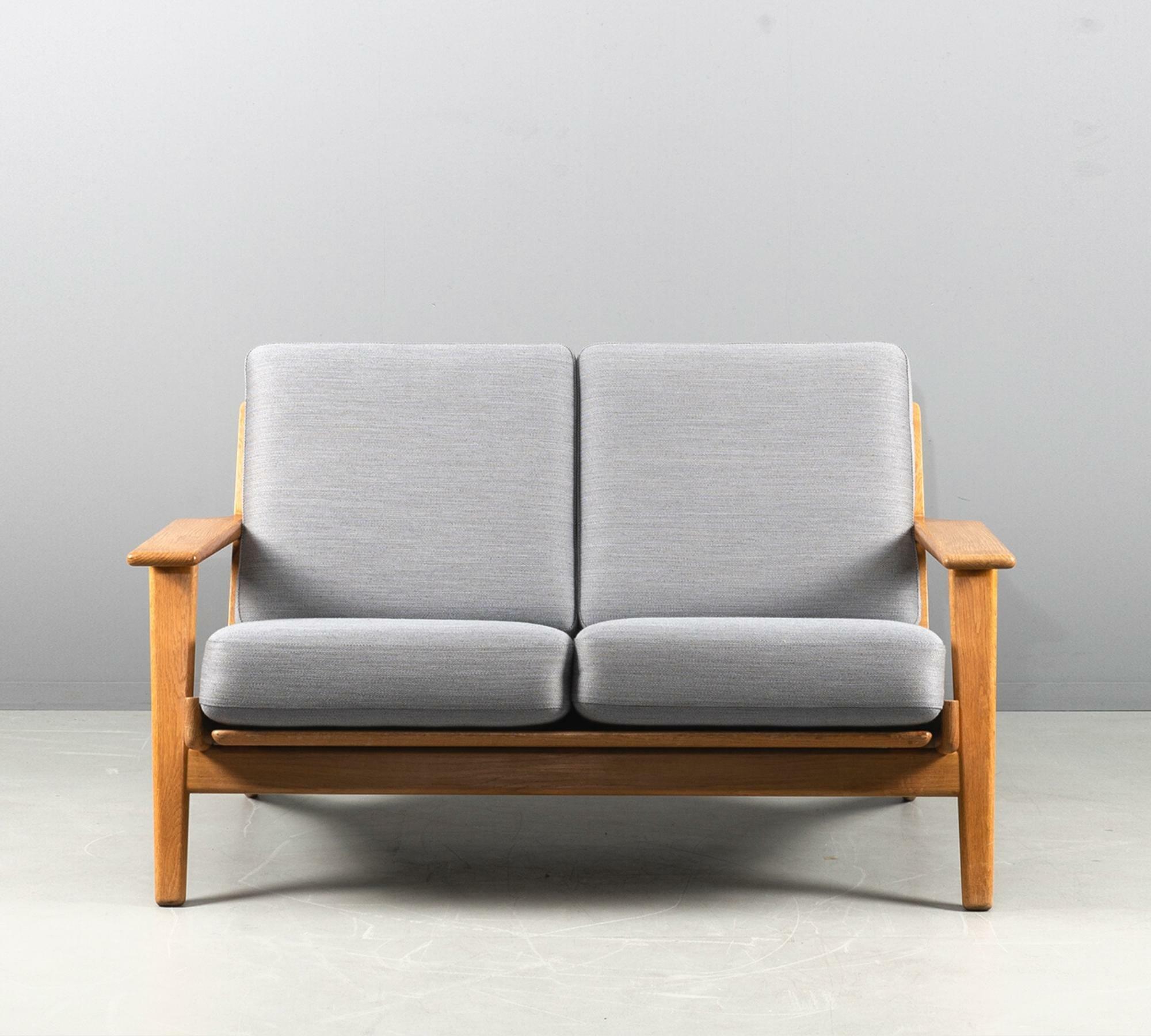 Sofa 2-Sitzer GE 290 Eiche, Hans Wegner Grau 0