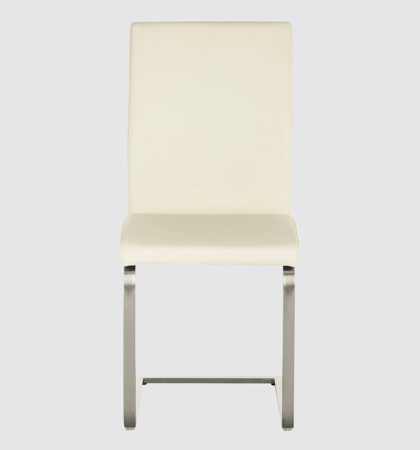 2x Echtleder-Freischwinger Creme 1