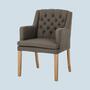 Armlehnstuhl mit Chesterfield Steppung Braun 0
