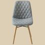 2x Upholstered chair with diamond quilting Grey 1