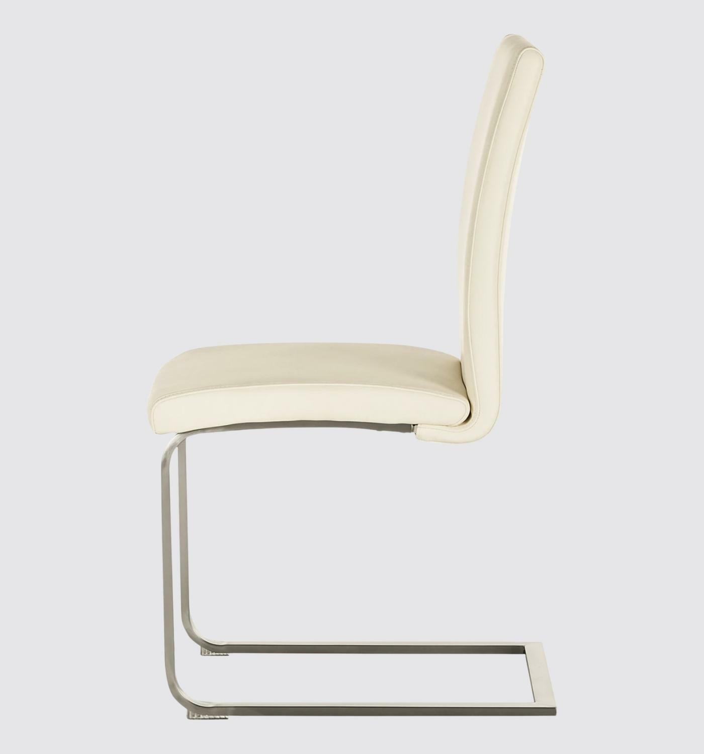 2x Echtleder-Freischwinger Creme 2