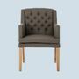 Armlehnstuhl mit Chesterfield Steppung Braun 1