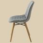 2x Upholstered chair with diamond quilting Grey 2