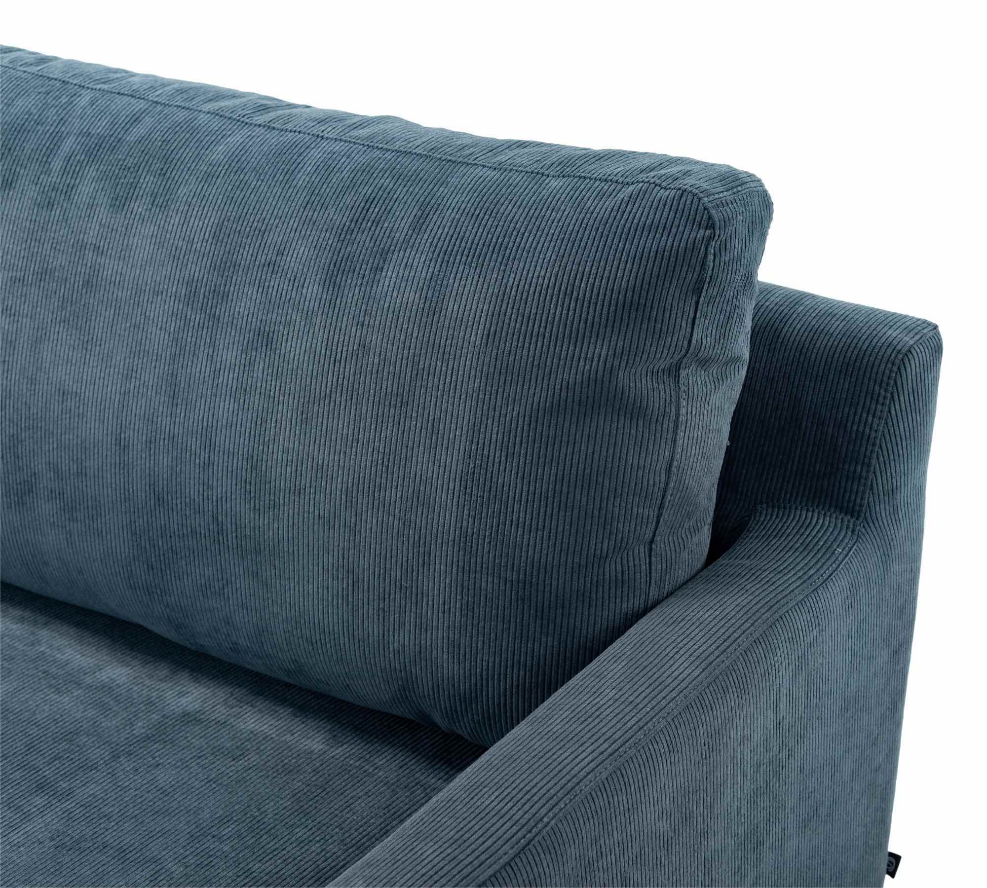Astha Sofa mit Récamiere Links Sorrent Steel Blue 3