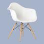 Eames Plastic Armchair DAW Ahornbeine Weiß 0