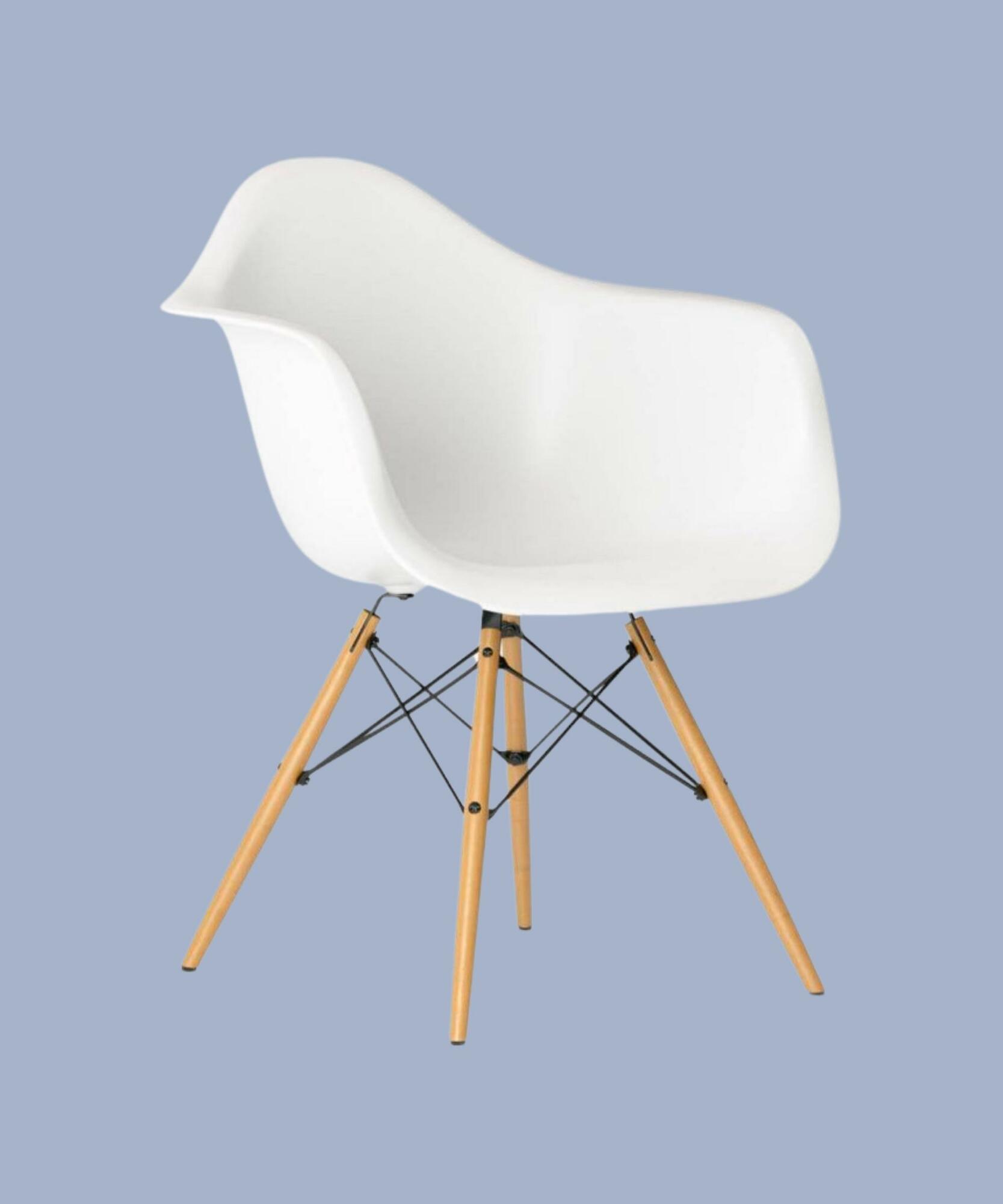 Eames Plastic Armchair DAW Ahornbeine Weiß 0