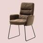Armchair made of microfiber and steel Brown 0