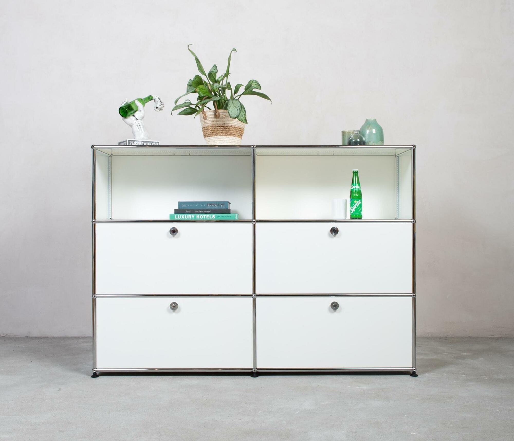 USM Haller Highboard 2x3 Fächer oben offen Reinweiß 3
