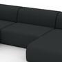 Set Großes Sofa U-Form PYLLOW + Polsterhocker Nachtschwarz 3