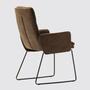 Armchair made of microfiber and steel Brown 2