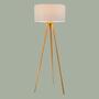 Tripod Stehleuchte Massivholz 0