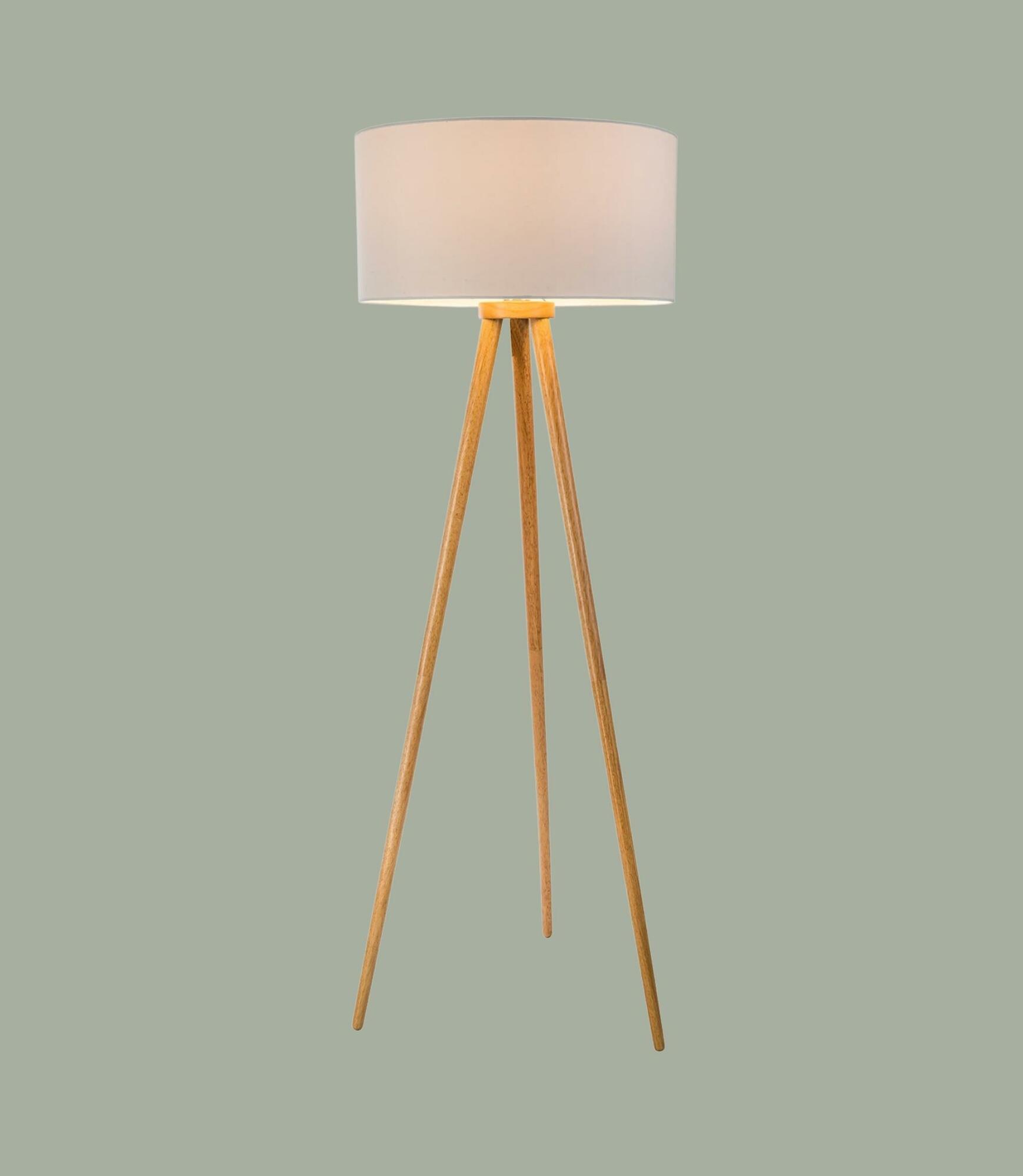 Tripod Stehleuchte Massivholz 0