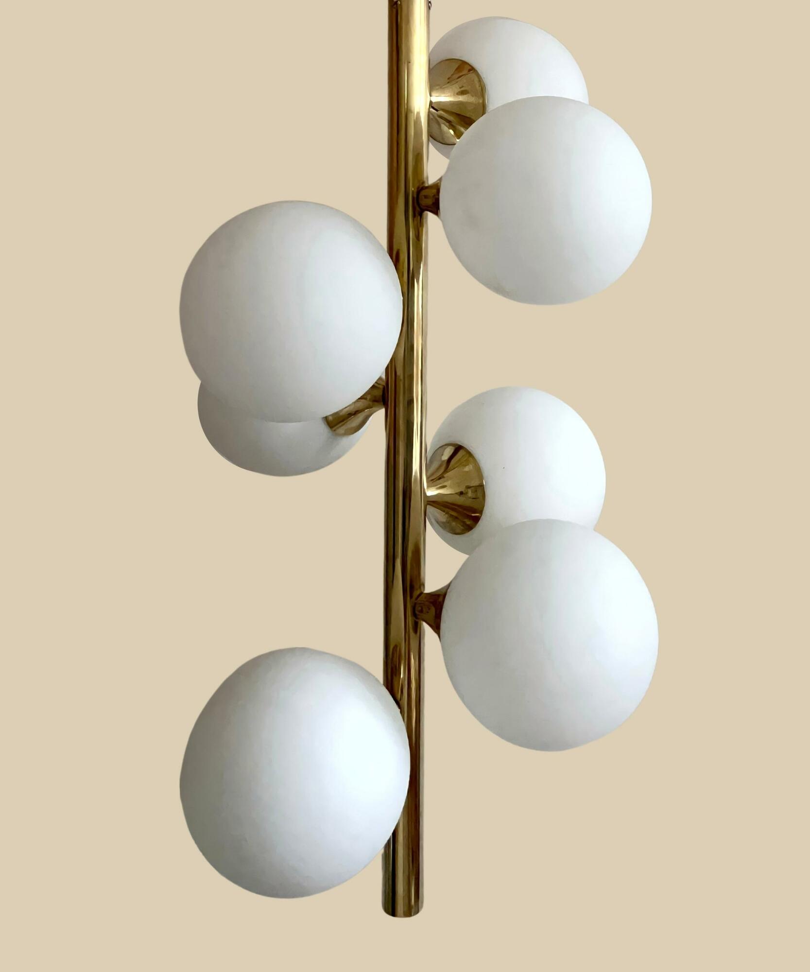 Seltene 70er Midcentury Messing Kugellampe Gold / Weiß 0