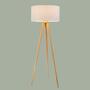 Tripod Stehleuchte Massivholz 2