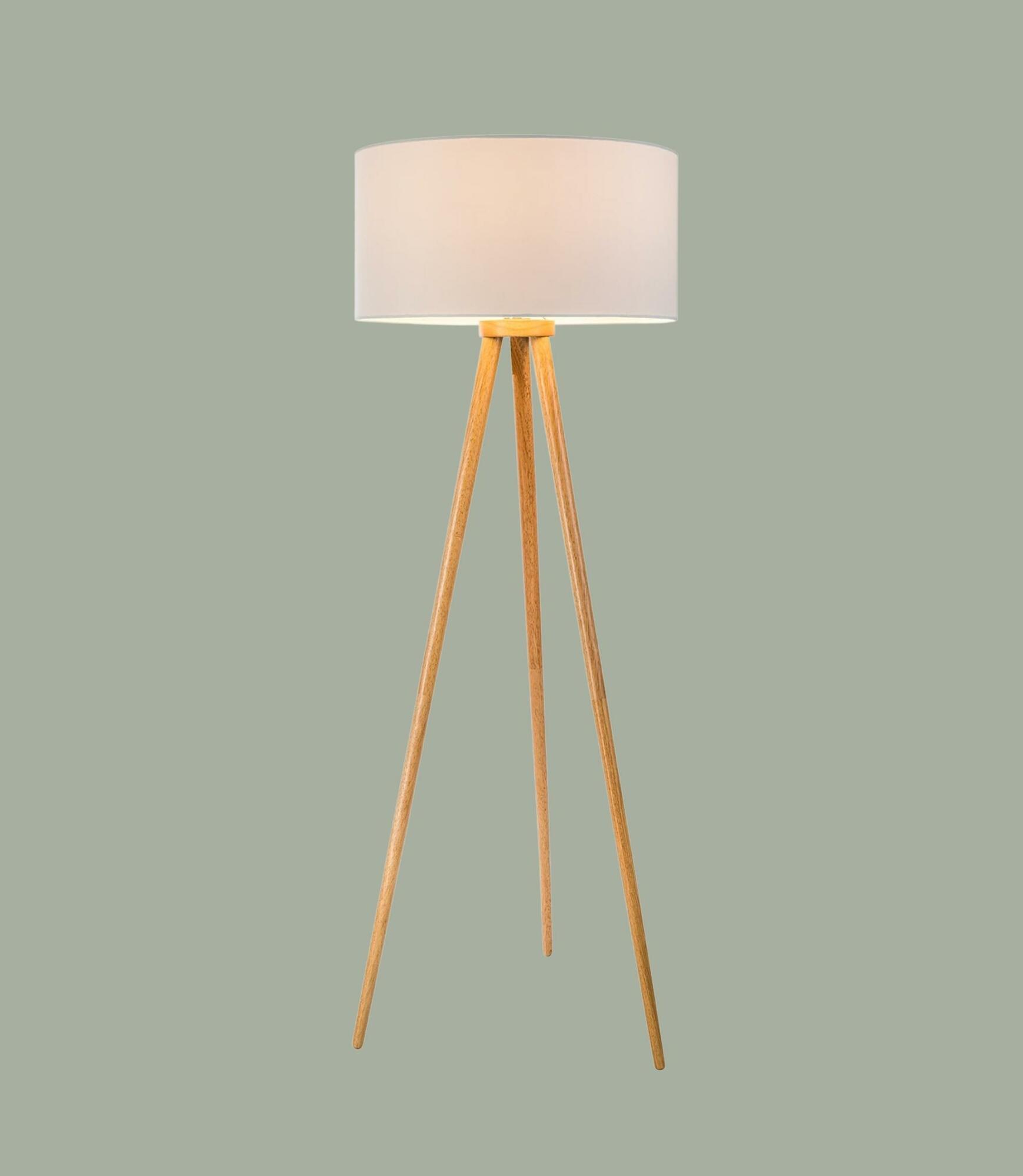 Tripod Stehleuchte Massivholz 2