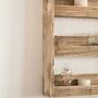 Wandregal aus recyceltem Holz mit 3 Böden Nussbaumoptik 2