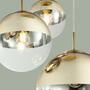 3-flammige Lampe Glas und Gold 0