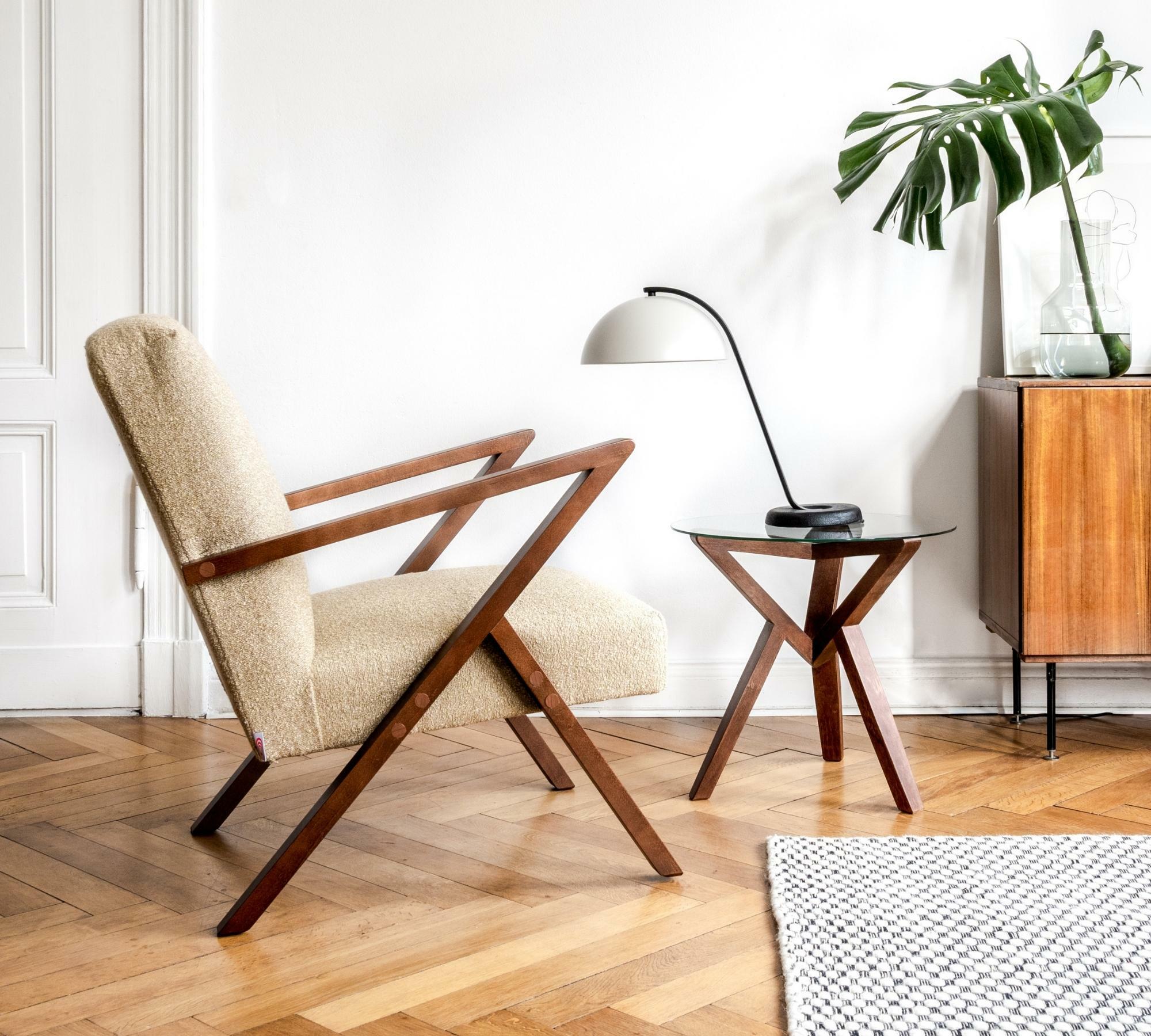 Cocoli-Exclusive Bouclé-Armlehnstuhl Beige 0