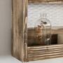 Wandregal aus recyceltem Holz mit 3 Böden Nussbaumoptik 4