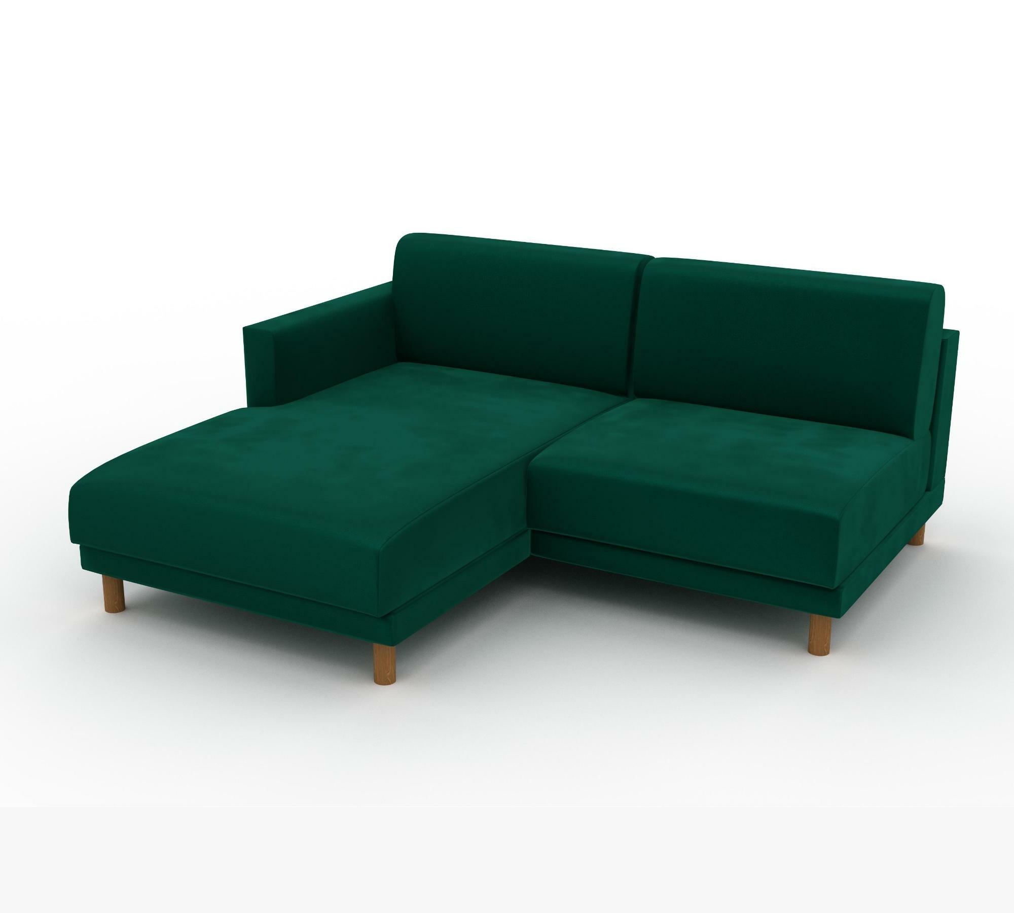 Tyme 2-Sitzer Ecksofa Récamiere Links Samt Waldgrün 1