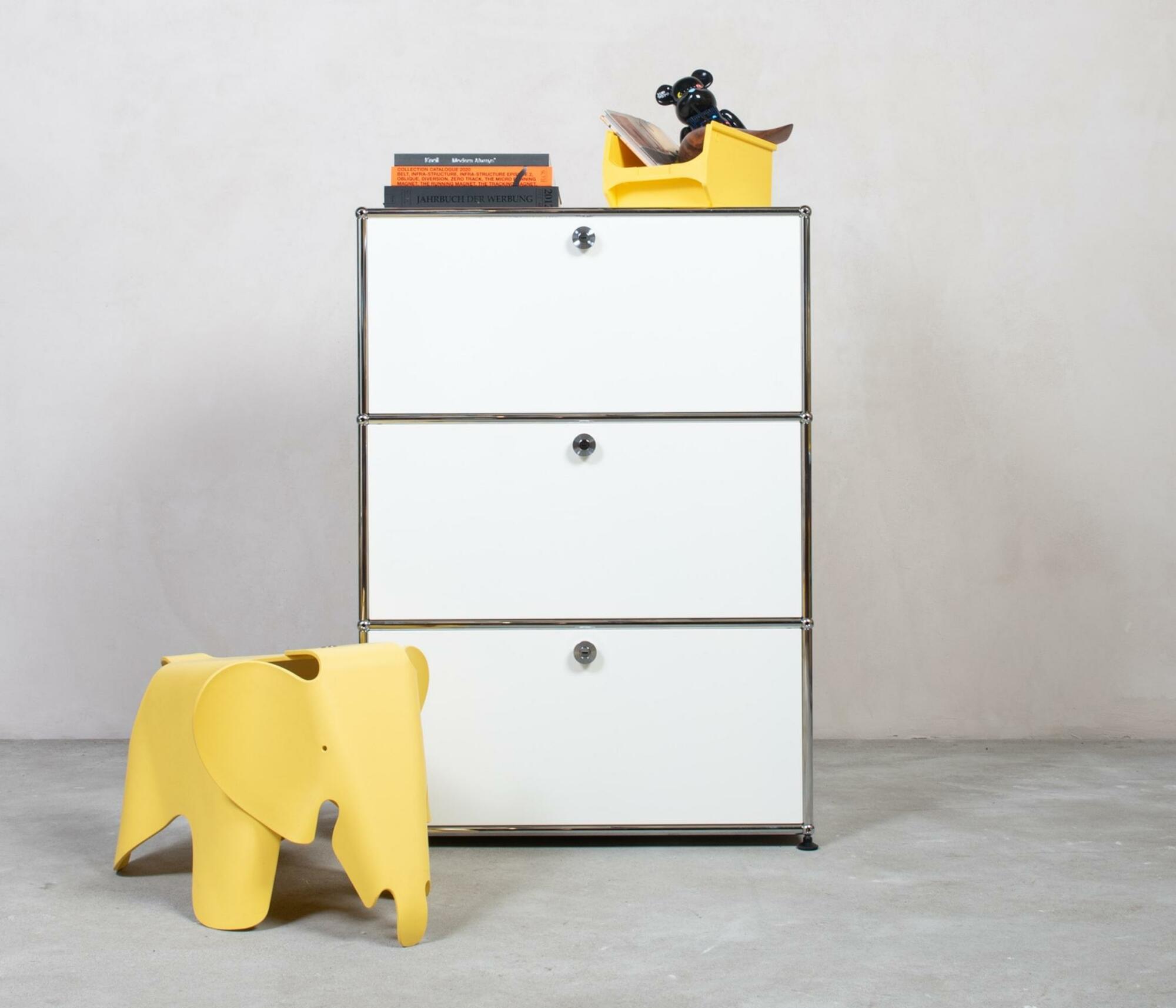 USM Haller Highboard 1x3 Fächer Rubinrot 2