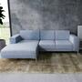 Tyme Ecksofa Récamiere Links Wollstoff Eisblau 0