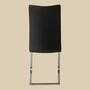 2x Cantilever Chairs Genuine Leather Black 3