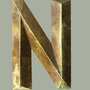 Vintage Metall Buchstabe Goldoptik "N" 0