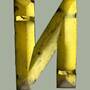Vintage Metall Buchstabe Goldoptik "N" 1