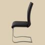 2x Cantilever Chairs Genuine Leather Black 2