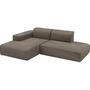 Minimalistisches Designer Ecksofa Samt Cremebeige 0