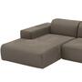 Minimalistisches Designer Ecksofa Samt Cremebeige 1