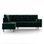 3-Sitzer Ecksofa Aldo Récamiere Links Samt Smaragd 2