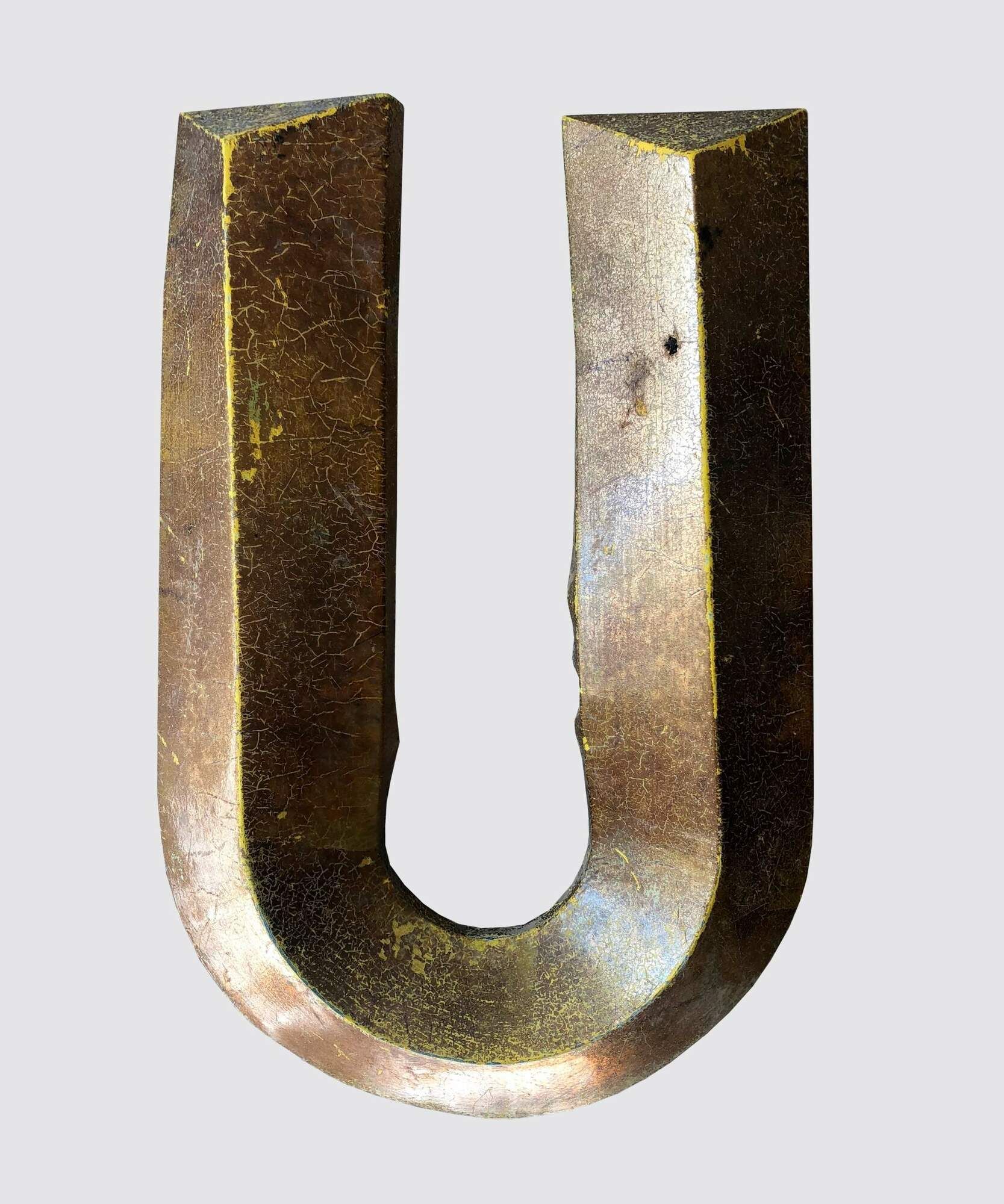 Vintage Metall Buchstabe Goldoptik "U" 0