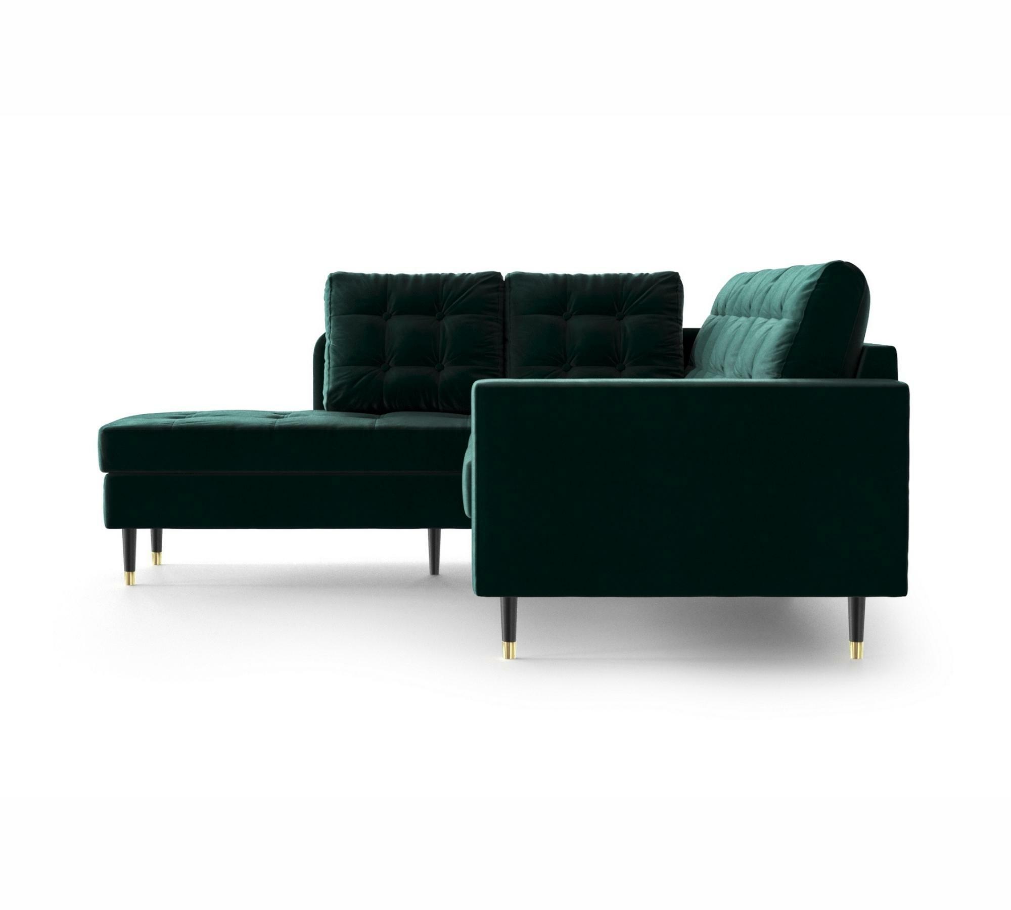 3-Sitzer Ecksofa Aldo Récamiere Links Samt Smaragd 3