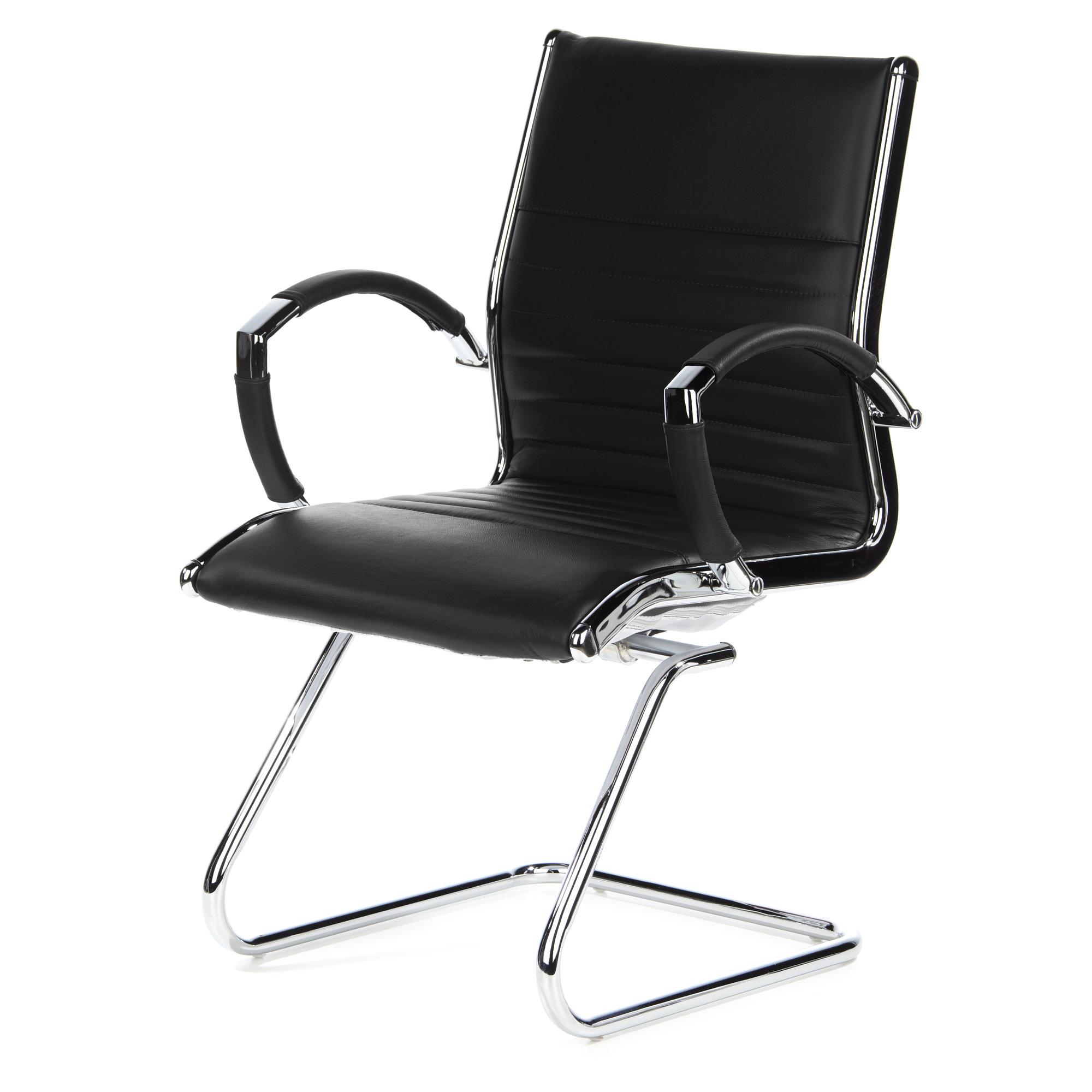PARMA V chair cantilevered leather black 9