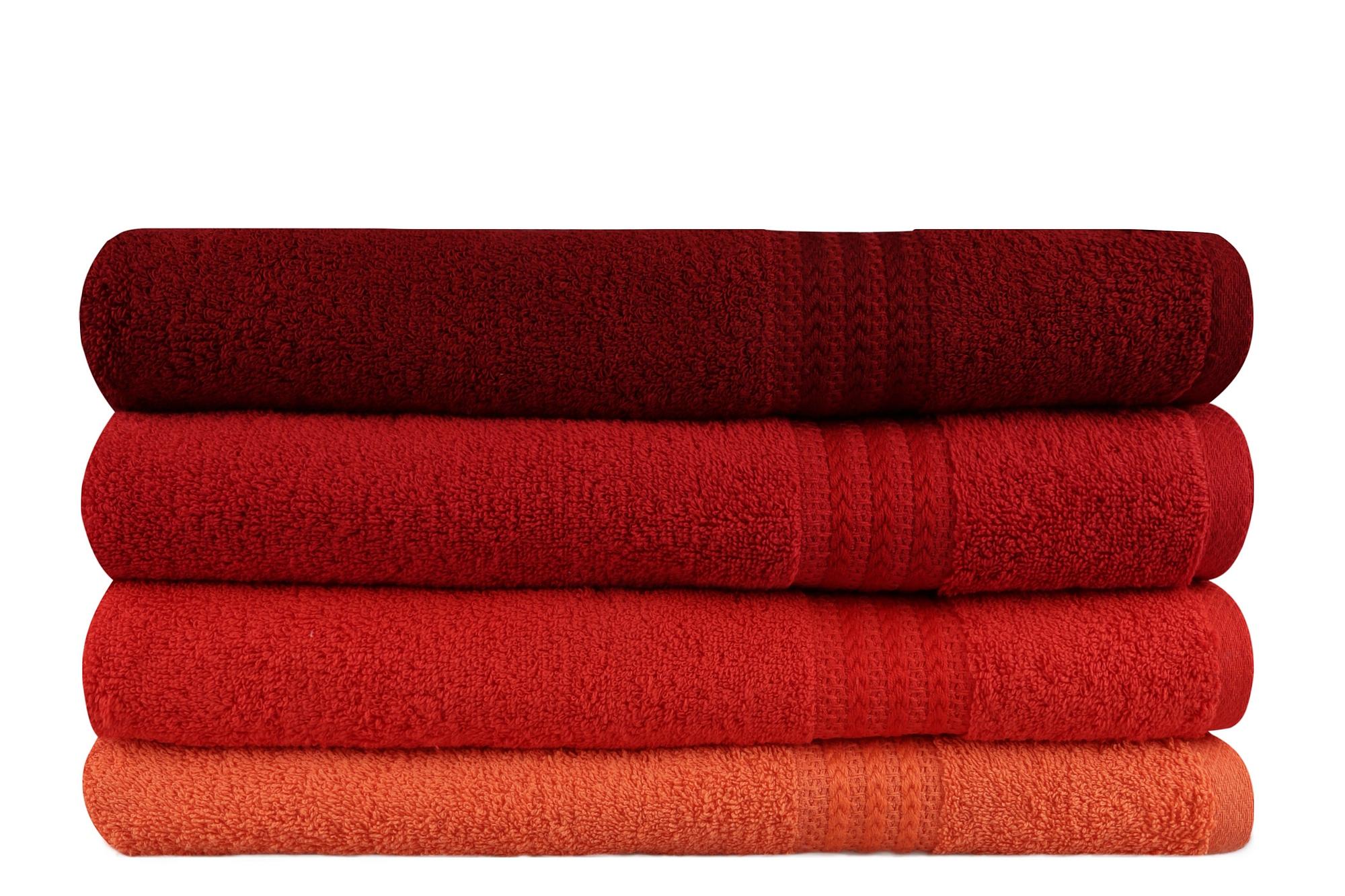 4x Rainbow teli da bagno cotone rosso 1