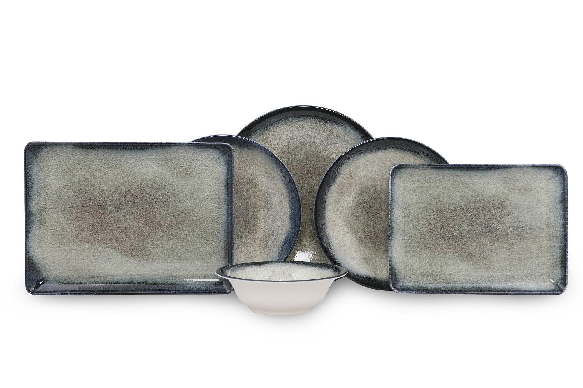 Tableware set 26-pc. Porcelain Blue Brown 9