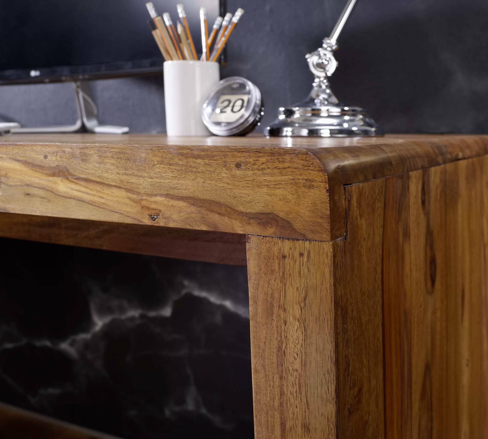 Schreibtisch Massivholz 180cm 5