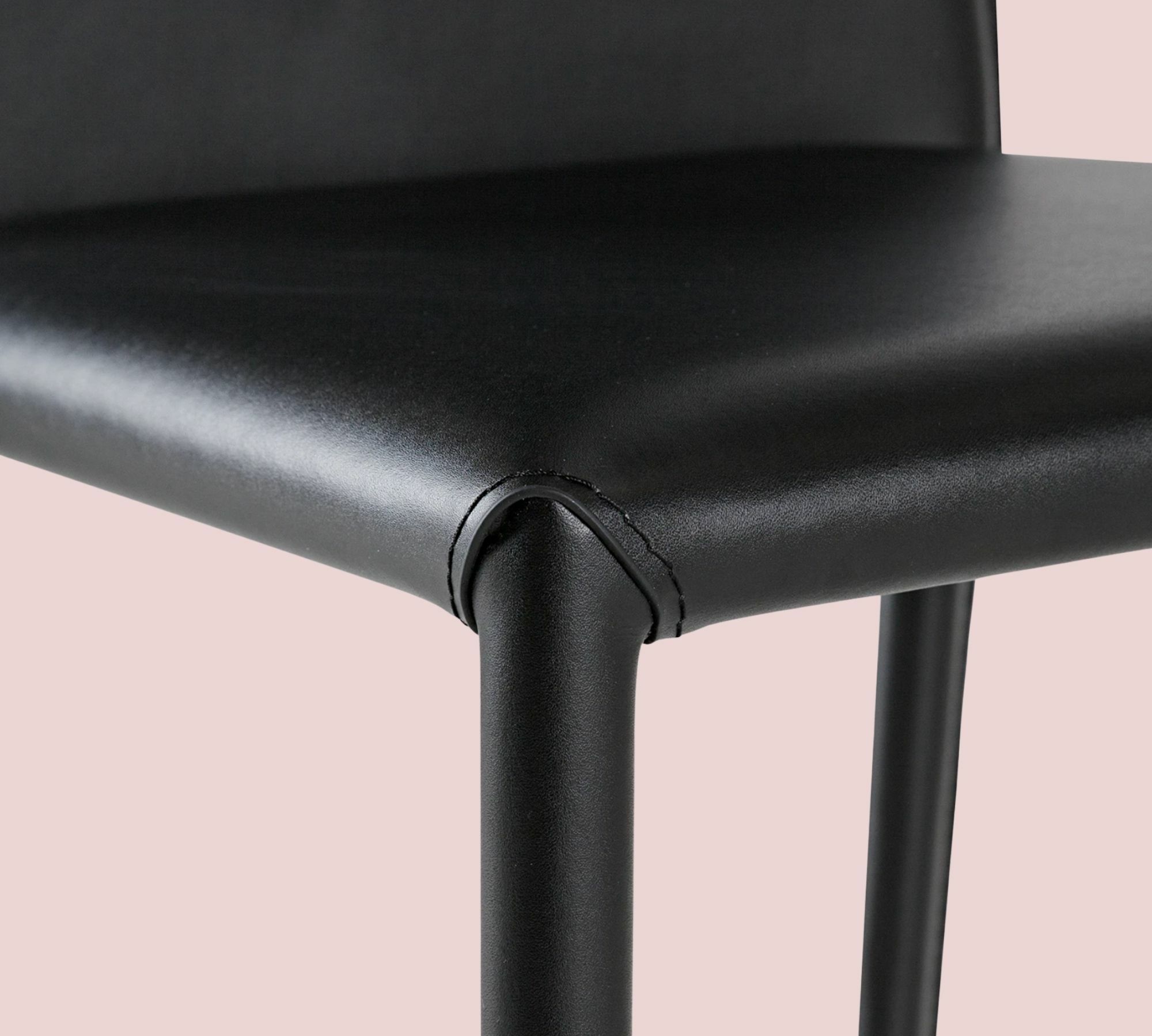 2x Esszimmerstuhl recyceltes Leder Schwarz 5